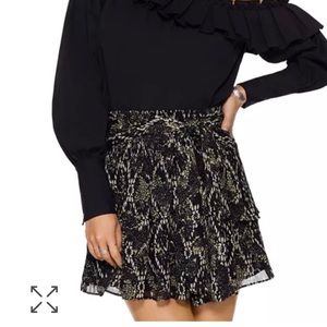 Ramy Brook Printed Lore Tiered Mini Skirt Medium